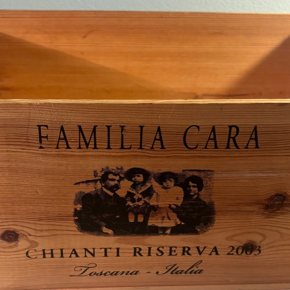 Chianti Reserva Vintage Wooden Wine Crate Familia Cara Italy